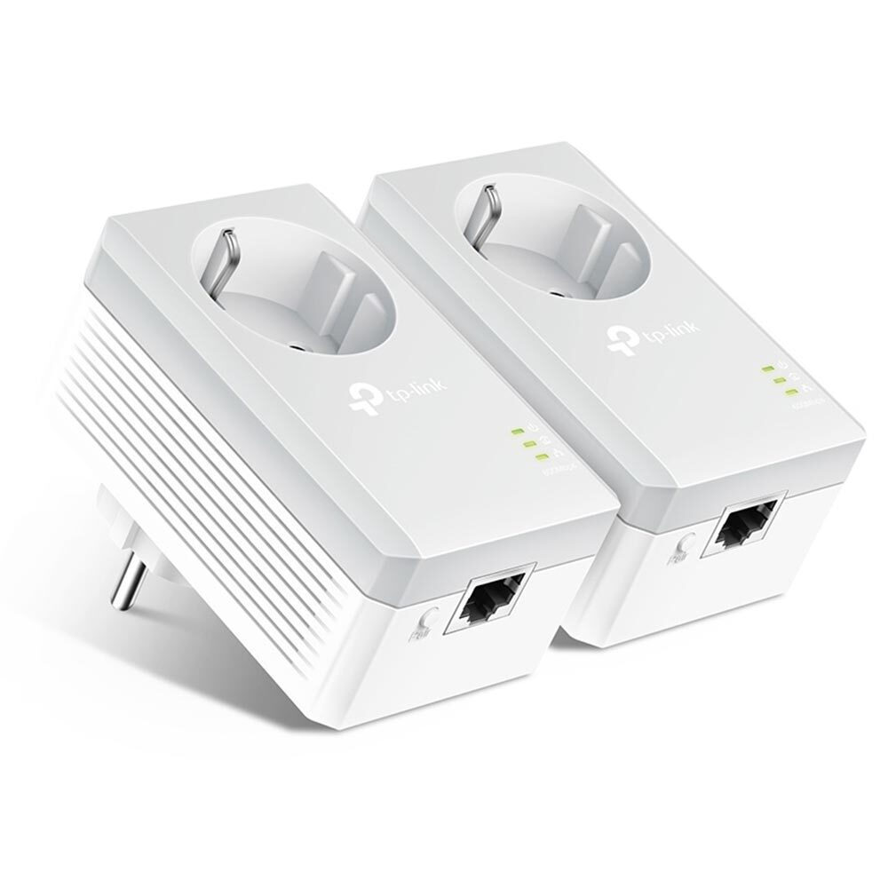 TP-LINK TL-PA4010P KIT v4 Powerline Διπλό για Ενσύρματη Σύνδεση με Passthrough Πρίζα και Θύρα Ethern