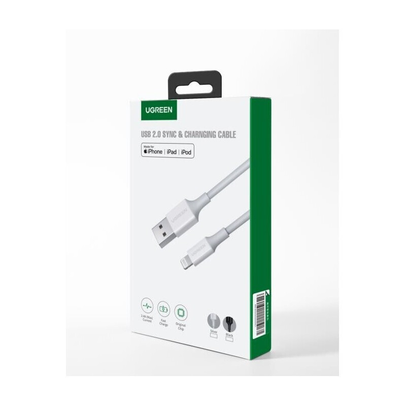 Ugreen Mfi USB-A to Lightning Cable Λευκό 1m (20728)