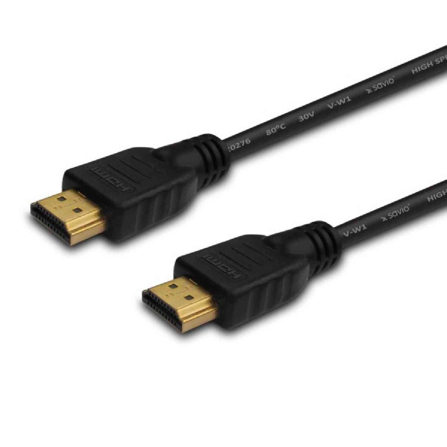 SAVIO CL-195 HDMI Cable 2m – High Speed v2.0 / Gold-Plated / Ethernet / 4K / Black