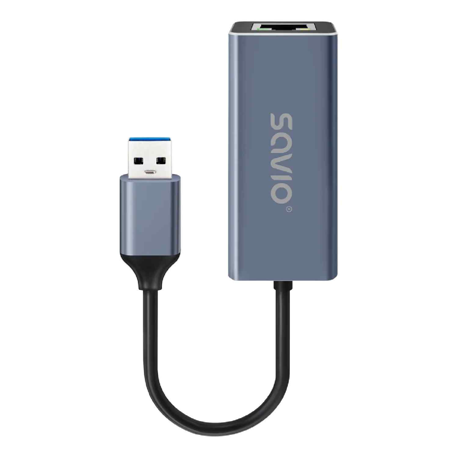 Savio AK-83 USB-A – RJ-45 Gigabit Ethernet Adapter – 1000 Mbps / Plug & Play / 18cm