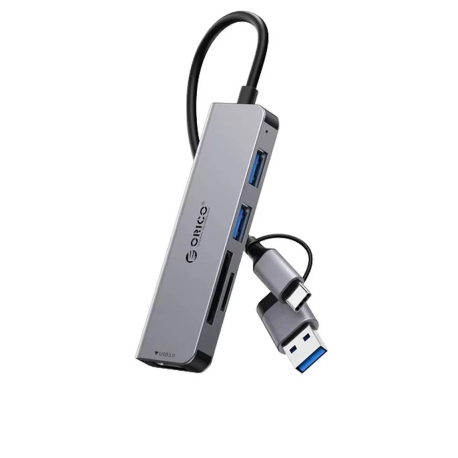Orico YSA6-U3-GY USB-C/A Hub 6 Θυρών – USB 3.0, SD/TF, Αλουμινένιο, Γκρ