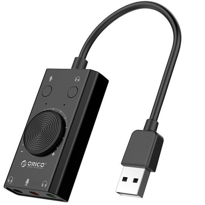 Orico Sc2-bk-pro External Sound Card Usb 3.5mm Jack Mic Jack Black
