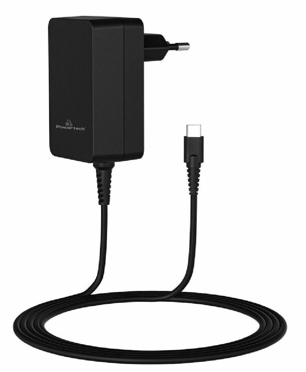 POWERTECH φορτιστής laptop PT-1155, USB-C PD, universal, 45W, μαύρος