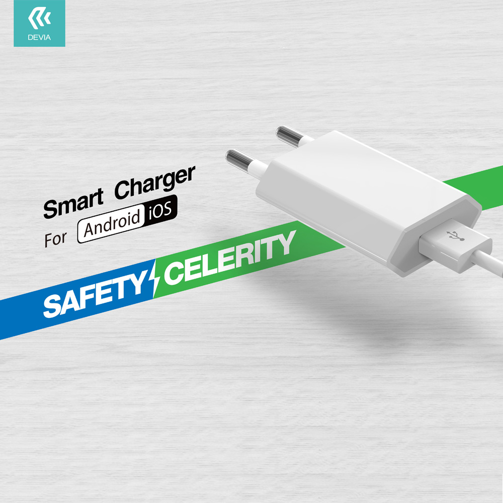 DEVIA Smart Series EU Charger White (EU,5V,1A,1USB)