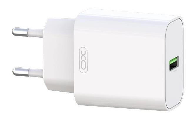 XO Φορτιστής με Θύρα USB-A 18W Quick Charge 3.0 Λευκός (L103)