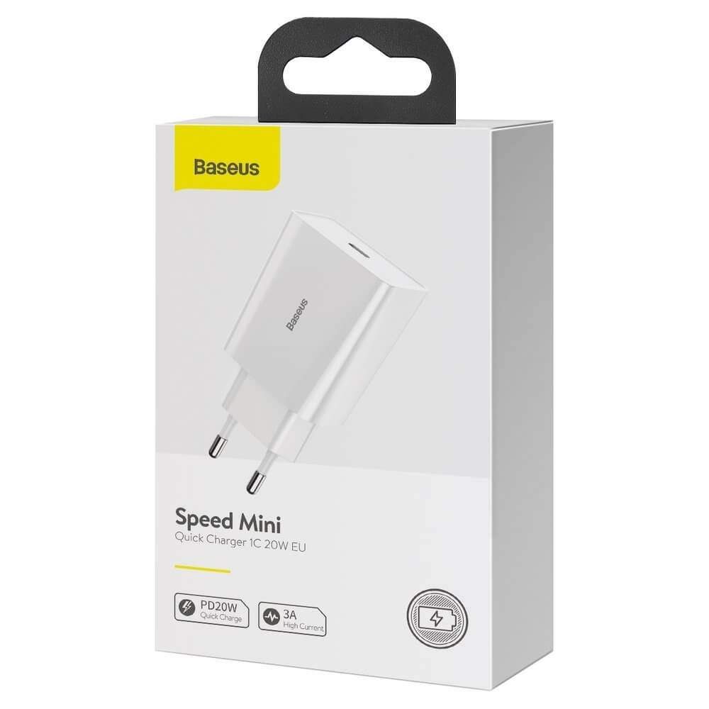 BASEUS 220V 20W, 1*USB-C, Speed Mini (white) – CCFS-SN02
