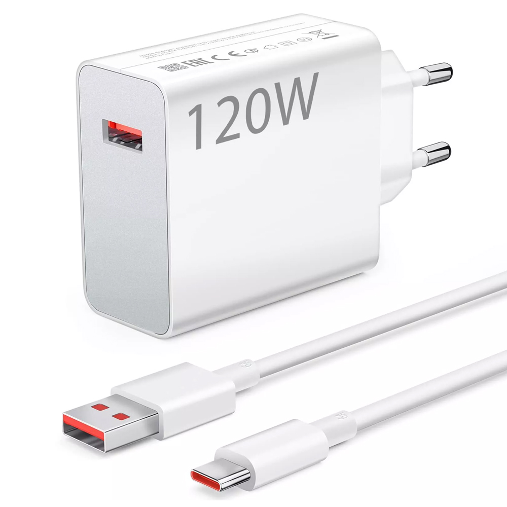 Xiaomi MDY-14-EE USB-A 120W Travel Charger + USB-A to USB-C Data Cable 6A