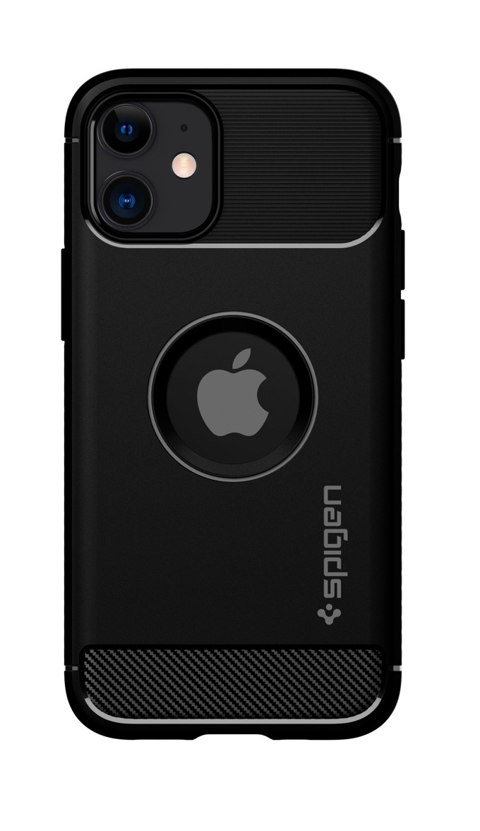 Spigen Rugged Armor Back Cover Σιλικόνης Μαύρο iPhone 12 / iPhone 12 Pro