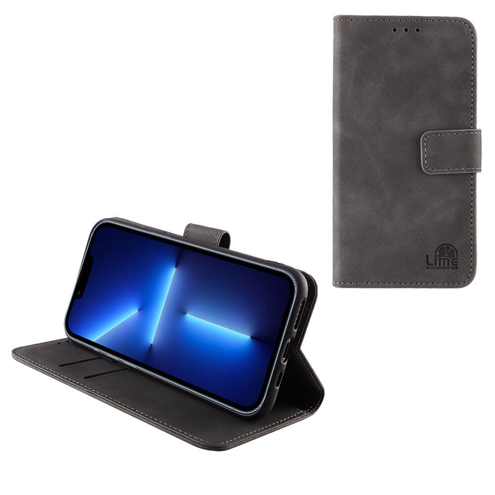 Θήκη Lime Essential Magnet Book Δερματίνης Γκρι (iPhone 13 Pro Max)