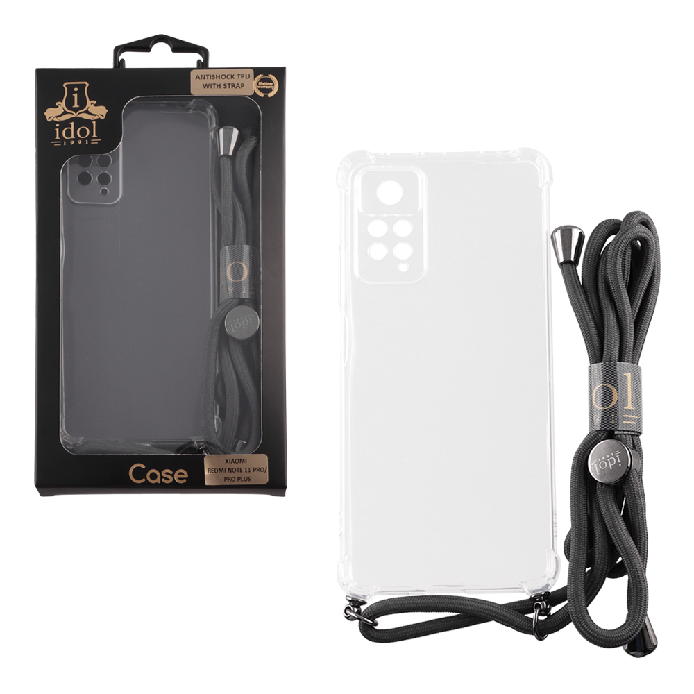 Idol 1991 Antishock Back Cover Σιλικόνης με Λουράκι Διάφανο (Redmi Note 11 Pro)
