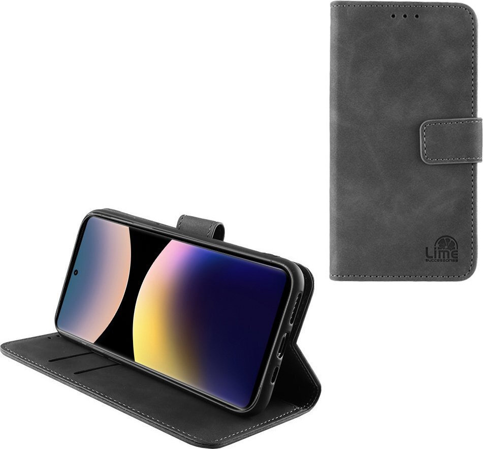 Θήκη Lime Book Δερματίνης / Σιλικόνης Γκρι (Redmi Note 14 Pro 4G)
