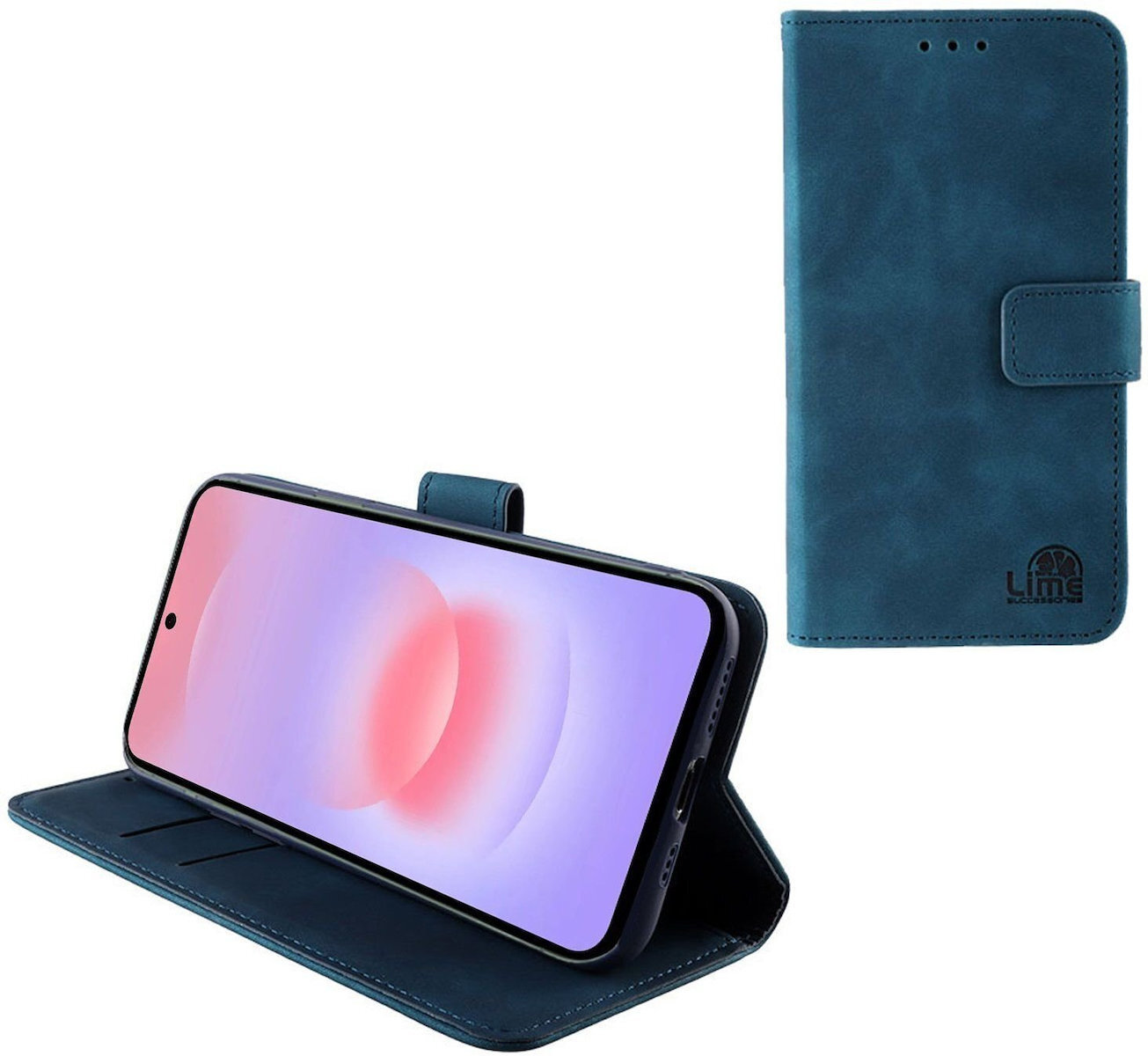 Θήκη Lime Book Δερματίνης / Σιλικόνης Μπλε (Galaxy A37)