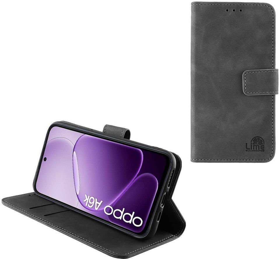 Θήκη Lime Essential Θηκη Oppo A6k/a6x 5g 6.75in Magnet Book Stand Clip Grey