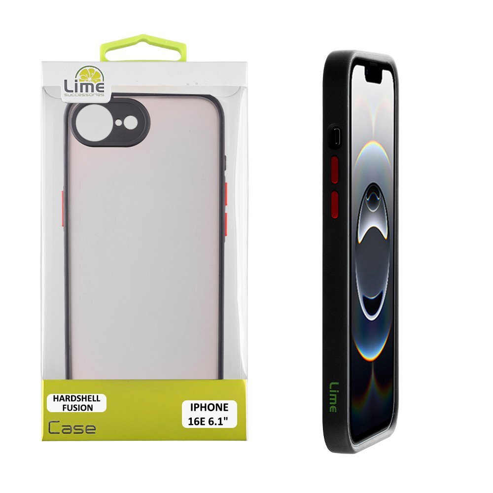 Θήκη Lime Hardshell Fusion Full Camera Protection Back Cover Σιλικόνης Μαύρο (iPhone 17e / 16e