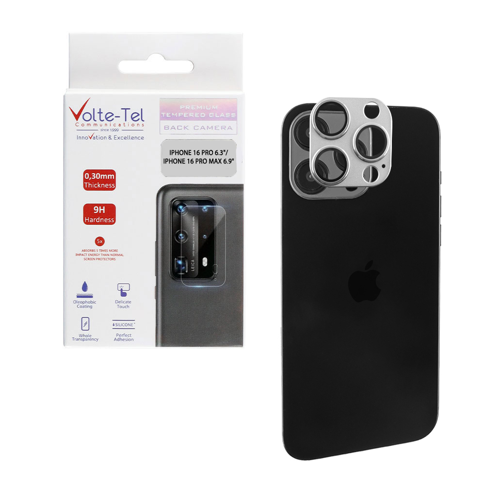 Glass Cover Προστασία Κάμερας Tempered Glass Γκρι για το iPhone 16 Pro, iPhone 16 Pro Max