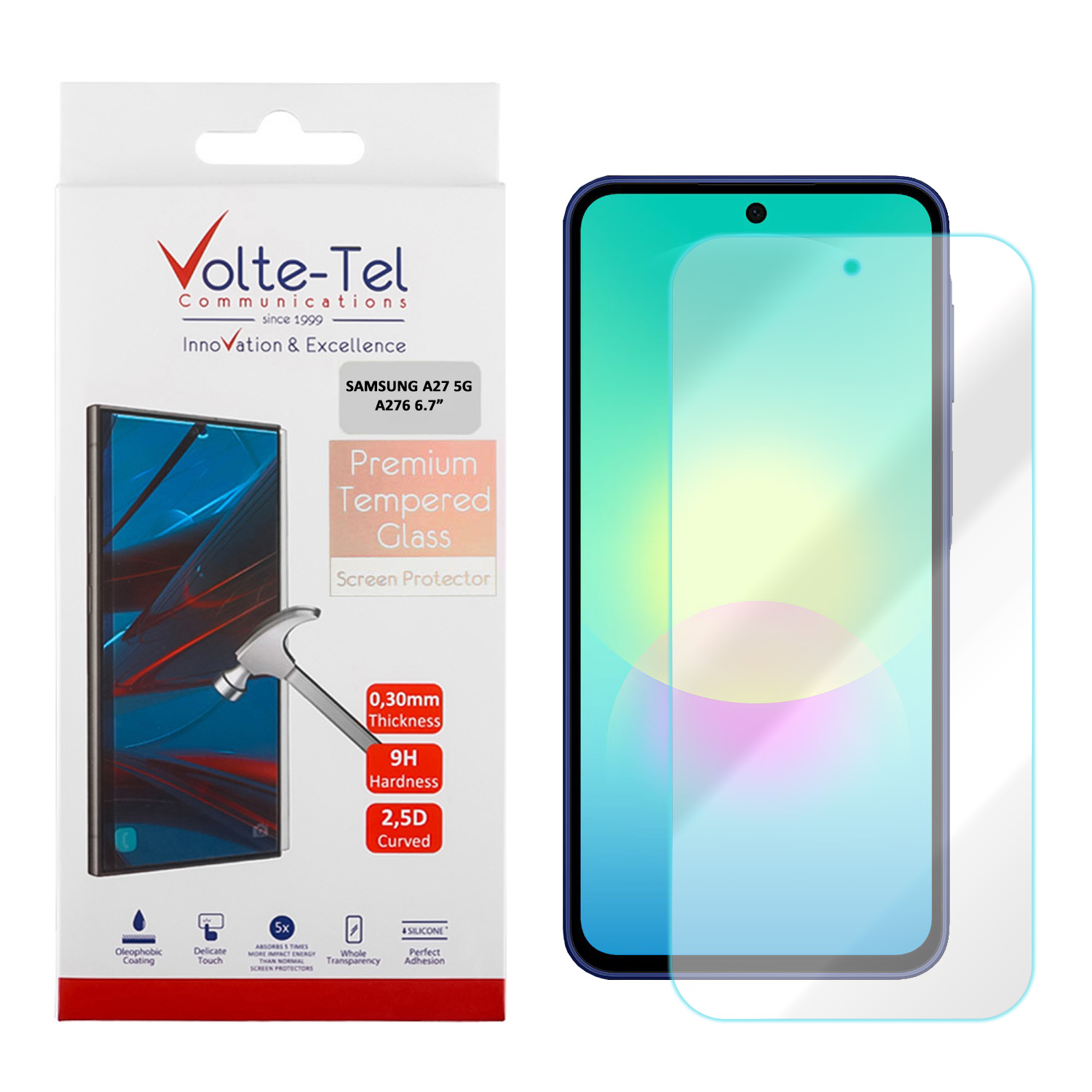 TEMPERED GLASS SAMSUNG A27 5G A276 6.7in 9H 0.30mm 2.5D FULL GLUE