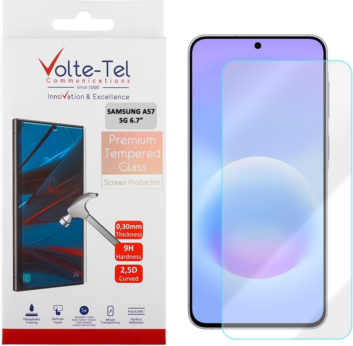  2.5D 0.3mm Full Glue Tempered Glass (Galaxy A37 / Α57)