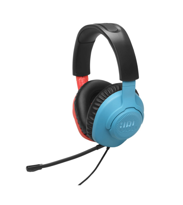JBL Quantum 100N Over Ear Gaming Headset με σύνδεση 3.5mm Μπλε / Κόκκινο for Nintendo Switch / PC / 
