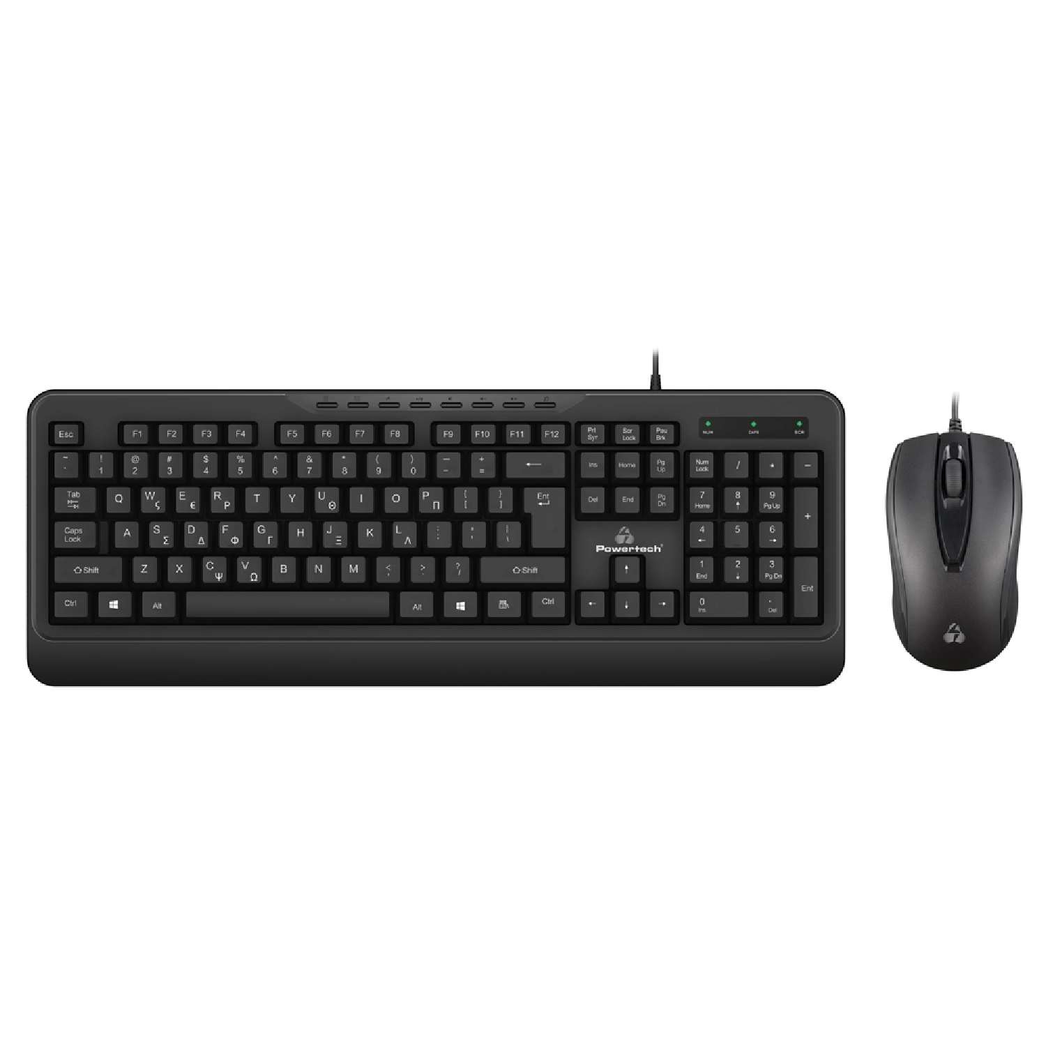 Powertech PT-1067 Σετ Πληκτρολόγιο & Ποντίκι Ελληνικό