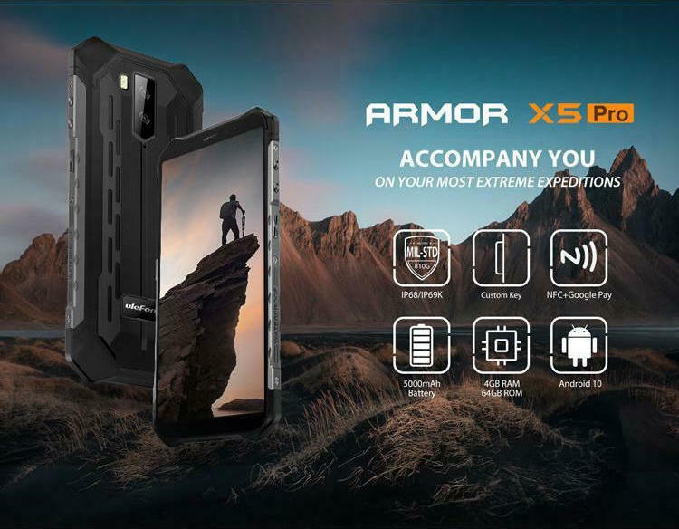 Ulefone Armor X5 Pro (4GB/64GB) Ανθεκτικό Smartphone Μαύρο