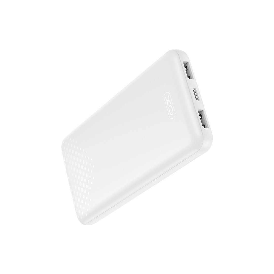 XO PB312 Power Bank 10000mAh με 2 Θύρες USB-A και Θύρα USB-C Λευκό