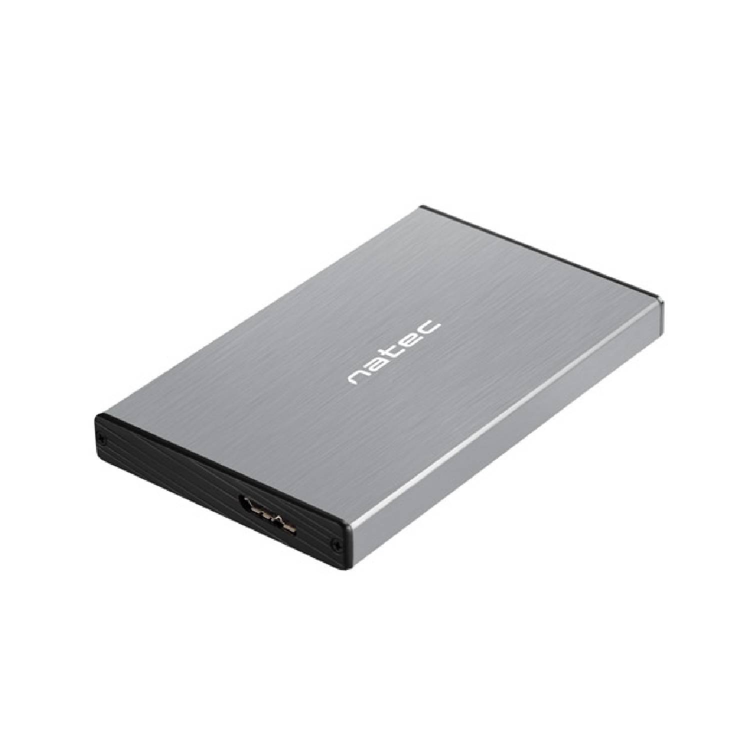 Natec Rhino Go Θήκη για Σκληρό Δίσκο 2.5″ SATA III με σύνδεση USB3.0 σε Ασημί χρώμα