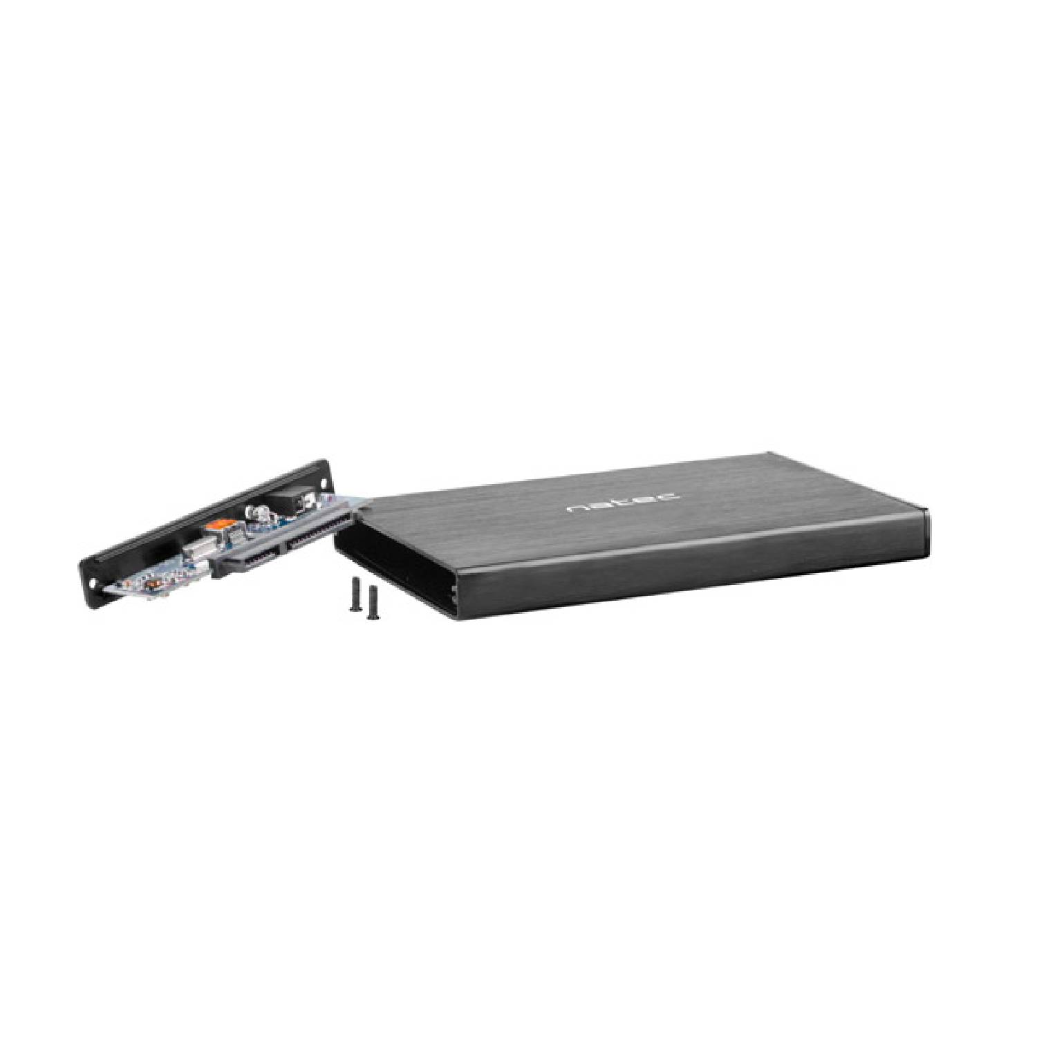 Natec Rhino Go Θήκη για Σκληρό Δίσκο 2.5″ SATA III με σύνδεση USB3.0 σε Ασημί χρώμα