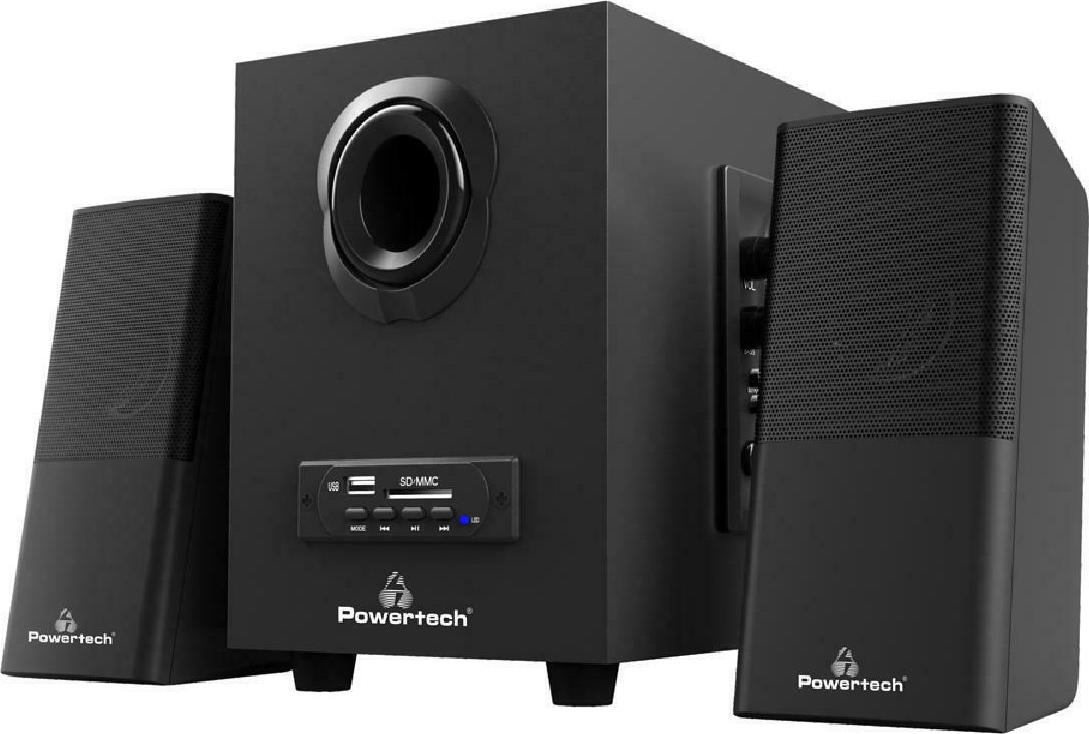 ​Powertech PT-846 Ηχεία Premium Sound 16W USB SD FM BT Remote Μαύρα