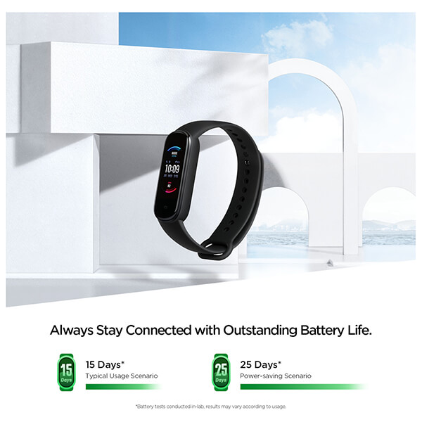 AMAZFIT BAND 5 ΑΔΙΑΒΡΟΧΟ ΜΕ ΠΑΛΜΟΓΡΑΦΟ MIDNIGHT BLACK