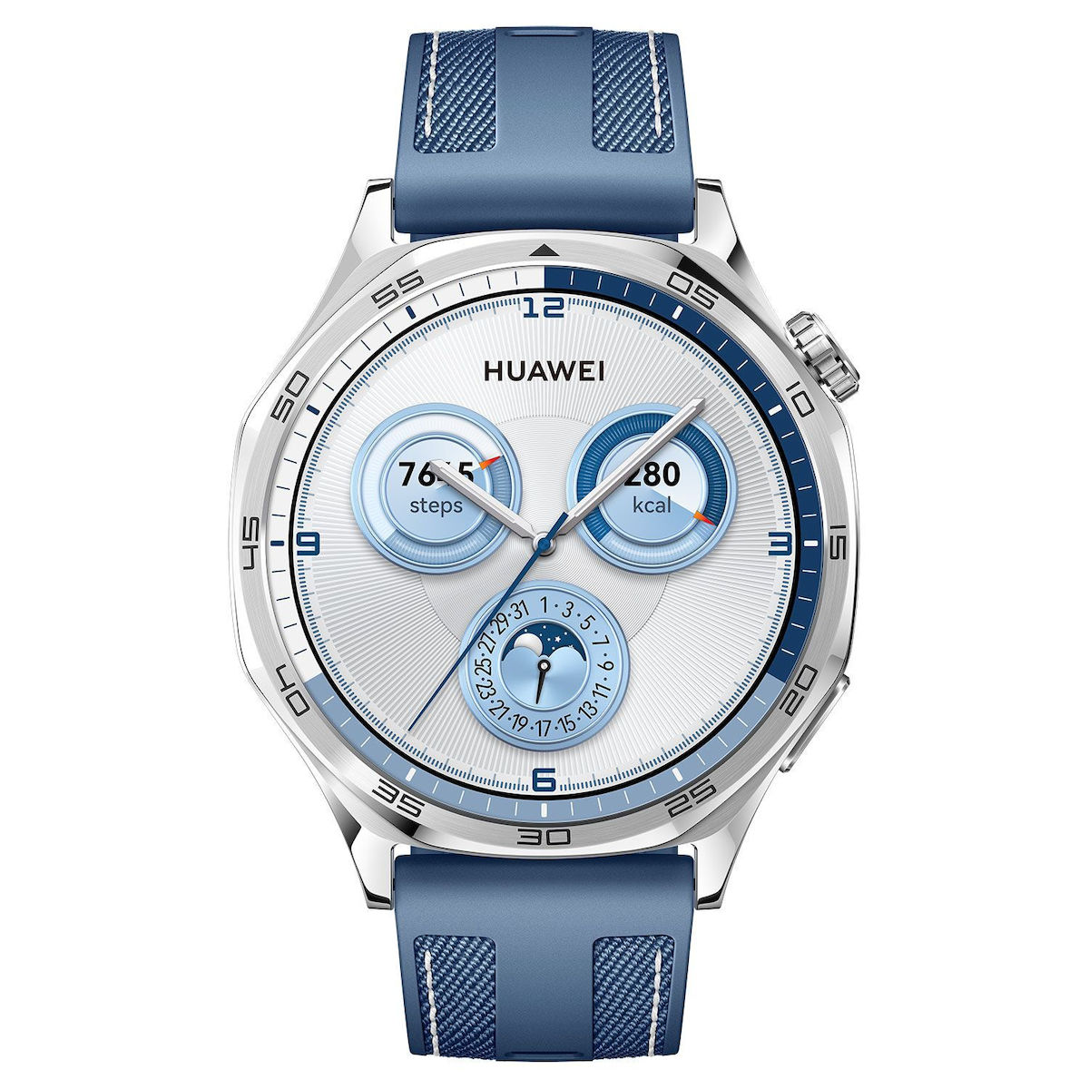Huawei Watch GT 5 Stainless Steel 46mm Αδιάβροχο με Παλμογράφο (Μπλε)