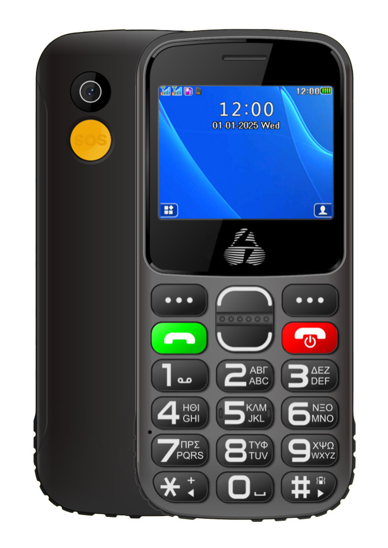 Powertech Sentry Eco II Dual SIM (32MB) Κινητό με Κουμπιά (Ελληνικό Μενού) Μαύρο