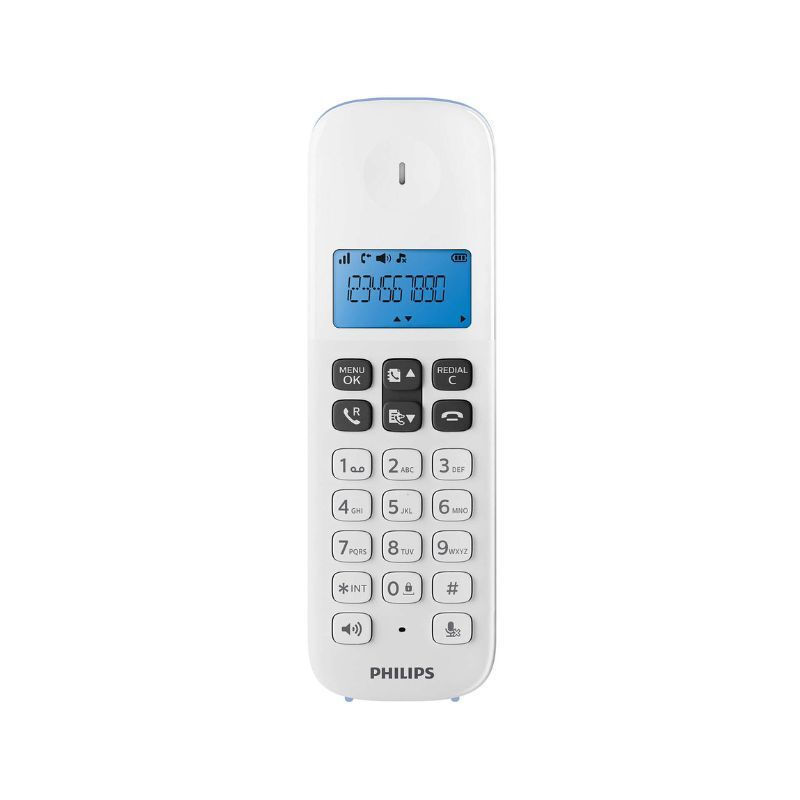 Philips D1611 Ασύρματο Τηλέφωνο με Ελληνικό Μενού Γαλάζιο